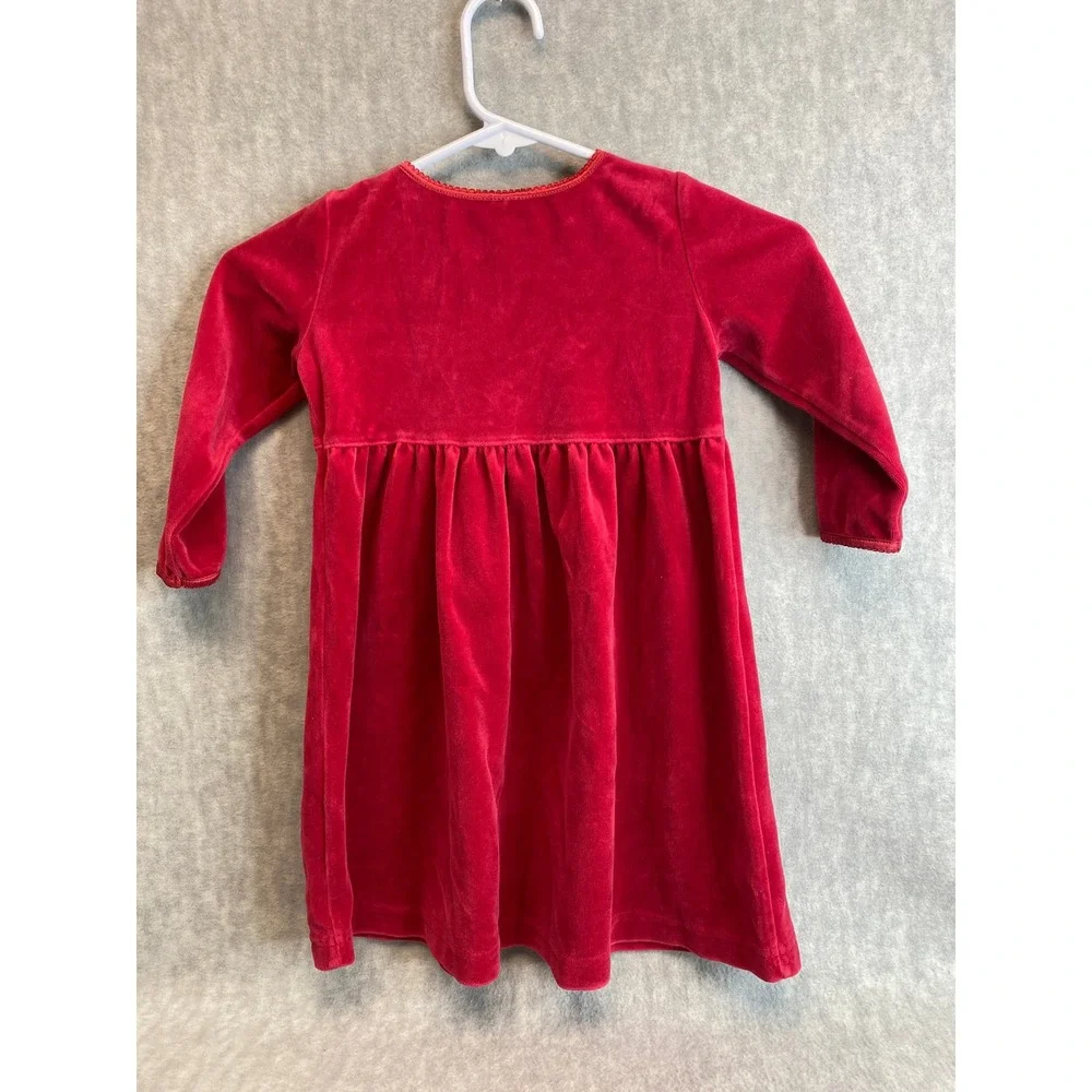 Hanna‎ Andersson Red Velvet Long Sleeve 3T Dress Size 90